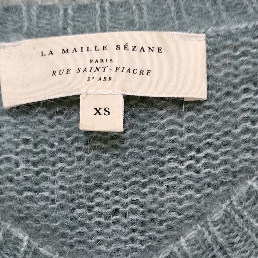 Sezane Gorgeous Green Women's Mohair Blend Cardigan Size XS fits S to M - Picture 6 of 8
